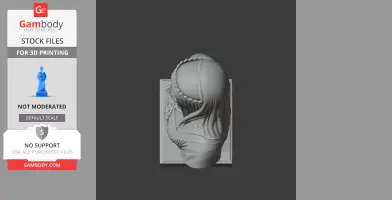 Top view of a 3D printed bust of Isabella I of Castile wearing a detailed headdress and gown.