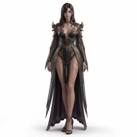 Character figurine with elaborate armor and cape, inspired by fantasy themes, ready for 3D printing.