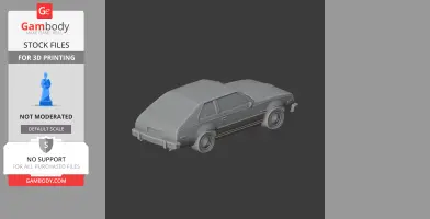 3D model of an AMC Spirit car, rear view, designed for 3D printing.