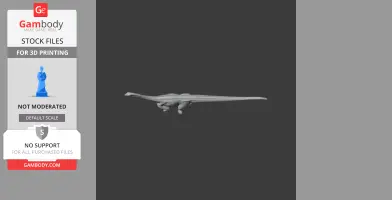 3D model of a Patagosaurus dinosaur, shown from a front angle, designed for 3D printing.