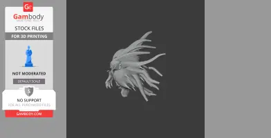 Fearsome demon with horns and tentacle-like appendages, designed for 3D printing.
