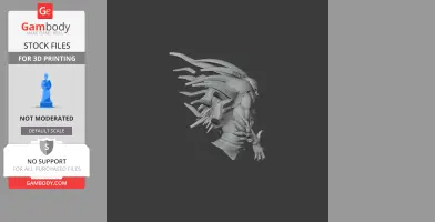 A detailed 3D model of a muscular, horned creature with spiked appendages for 3D printing.