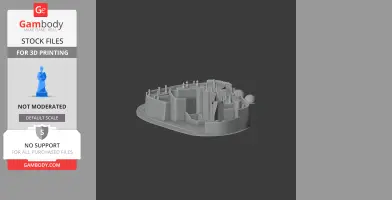 3D model of Berkeley Castle, featuring walls and architectural details for printing.