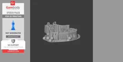 3D model of Berkeley Castle with round towers and detailed architecture, ready for 3D printing.