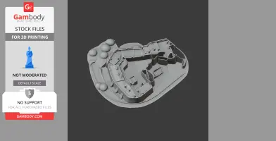 3D model of Berkeley Castle layout with circular towers and walls shown from above on a base.