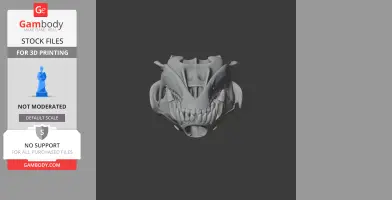 3D model of a detailed coyote skull, designed for 3D printing.