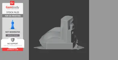 3D model of Berkhamsted Castle, featuring a simplified design for printing; side view displayed.