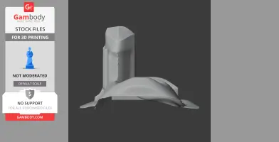 3D model of Berkhamsted Castle with a tall turret and arched structure on Gambody stock file display.