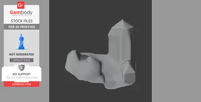 3D model of Berkhamsted Castle's structure with textured surfaces, displayed on a dark background.