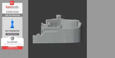 3D model of Berry Pomeroy Castle's architectural ruins in gray, for 3D printing.