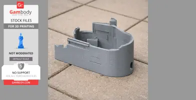 A 3D-printed gray castle model with curved walls and detailed architectural features.