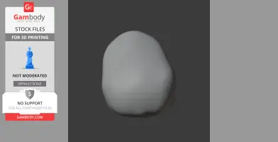 A smooth, gray 3D model of a featureless skull shape on a dark background.