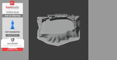 3D model of Berwick Castle ruins with walls and terrain features for printing.