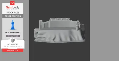 A 3D model of Berwick Castle architecture for 3D printing, featuring detailed ramparts and walls.