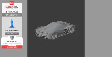 A sleek 3D model of a futuristic sports car, suitable for 3D printing.
