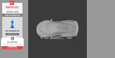 Top view of a sleek, aerodynamic car model, designed for 3D printing.
