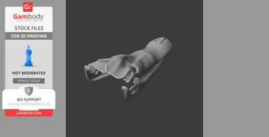 3D model of a Cuban Crocodile skull, ready for 3D printing, displayed on a dark background.