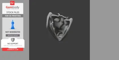 A 3D model of a Cuban crocodile skull, designed for 3D printing, shown on a digital platform.