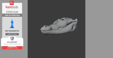 3D model of a Cuban crocodile skull, detailed and prepared for 3D printing.