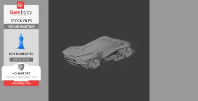 3D model of a sleek, futuristic sports car designed for 3D printing.