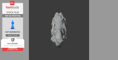 Dacentrurus dinosaur skull model, front view, textured for 3D printing, displayed on a dark background.