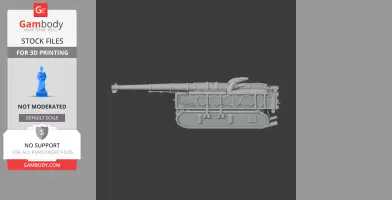 3D model of a Canon de 194 GPF tank, side view, designed for 3D printing.