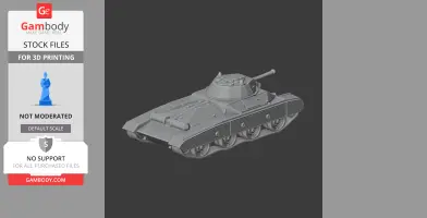 3D model of the Carro Armato Celere Sahariano tank, designed for 3D printing.