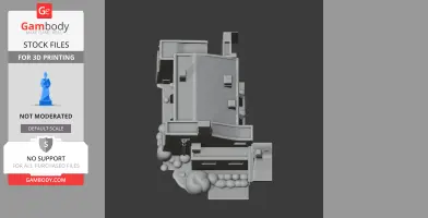3D model of Bickleigh Castle's architecture, featuring various geometric shapes and structures.
