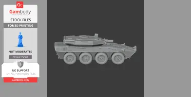 3D model of a Centauro tank destroyer with six wheels, suitable for 3D printing.