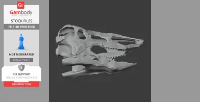 Desmatosuchus skull 3D model with detailed bone structure, ready for 3D printing.