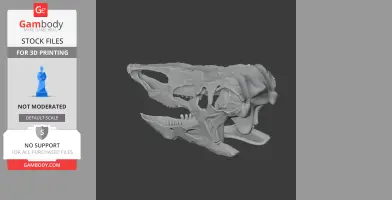 3D model of a Desmatosuchus skull, detailed for 3D printing.