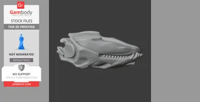3D model of a Diadectes skull, showcasing detailed bone structure and teeth, ready for printing.