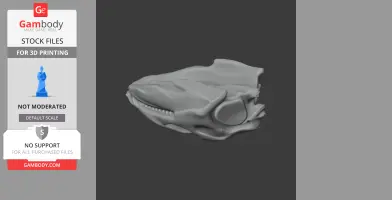 A 3D model of a Diadectes skull, showing detailed anatomy, designed for 3D printing.