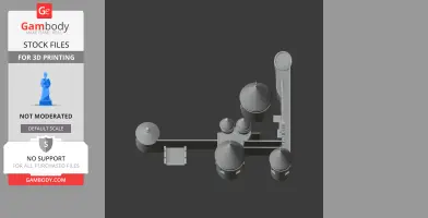 Top view of a detailed castle model with multiple round towers and connecting walkways.