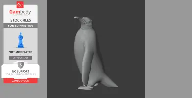 3D model of a standing prehistoric penguin, designed for 3D printing.