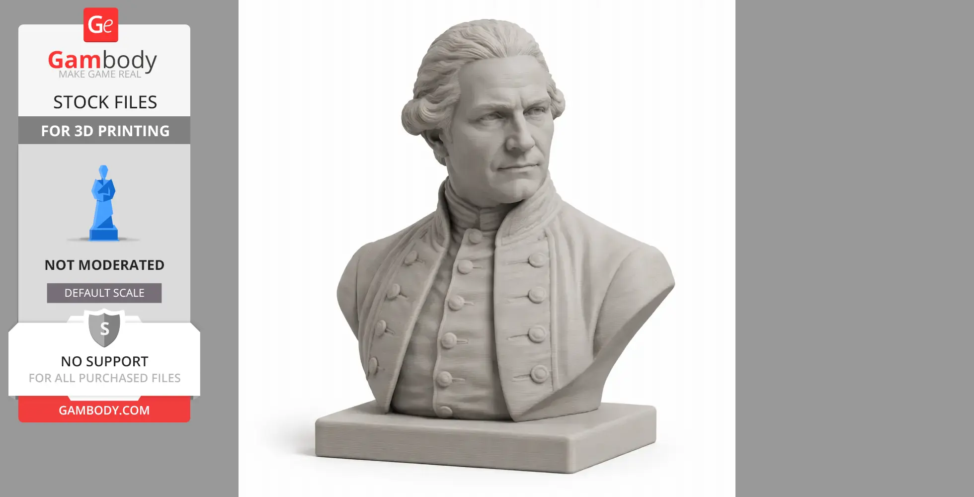 James Cook Bust - Historical Warrior STL