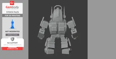Mashup figure combining Garfield and Optimus Prime, designed as a 3D printable ring accessory.