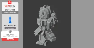 3D model of a hybrid figure combining Garfield and Optimus Prime, designed for 3D printing.