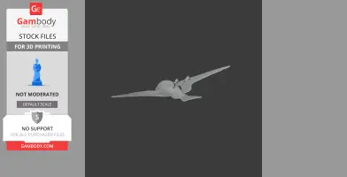 A 3D model of a prehistoric flying creature with extended wings, viewed from the top.