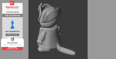 Garfield Pirate Ring Figure - Mashup Figure STL