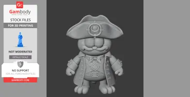 Garfield Pirate Ring Figure - Mashup Figure STL