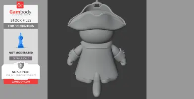 Garfield Pirate Ring Figure - Mashup Figure STL