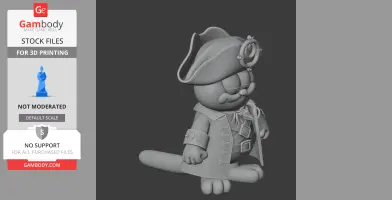 Garfield Pirate Ring Figure - Mashup Figure STL