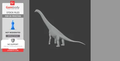 A 3D model of a long-necked dinosaur, ready for 3D printing.