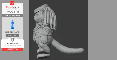Garfield Predator Ring Figure - Mashup Figure STL