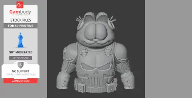 Garfield Punisher Ring Figure - Mashup Figure STL
