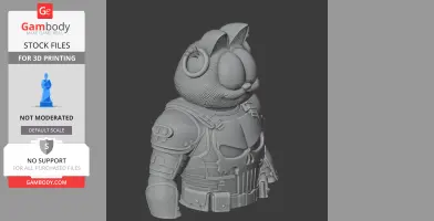 Garfield Punisher Ring Figure - Mashup Figure STL