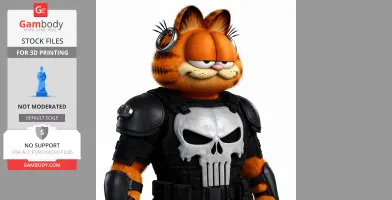 Garfield Punisher Ring Figure - Mashup Figure STL
