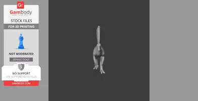 3D model of a Philovenator dinosaur, front view, showcasing detailed limbs and tail, for printing.