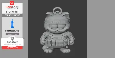Garfield Rambo Ring Figure - Mashup Figure STL